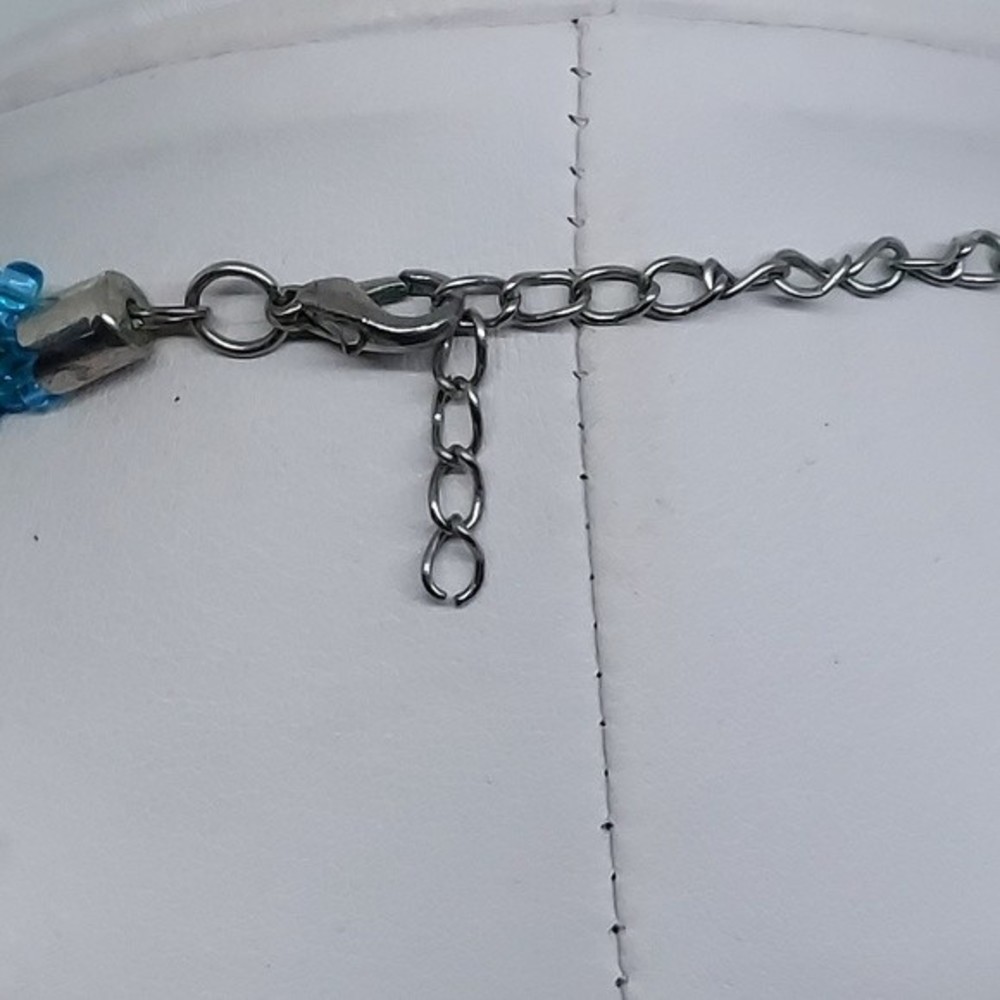 Blue dyed‎ shell multistrand necklace - Picture 4 of 4